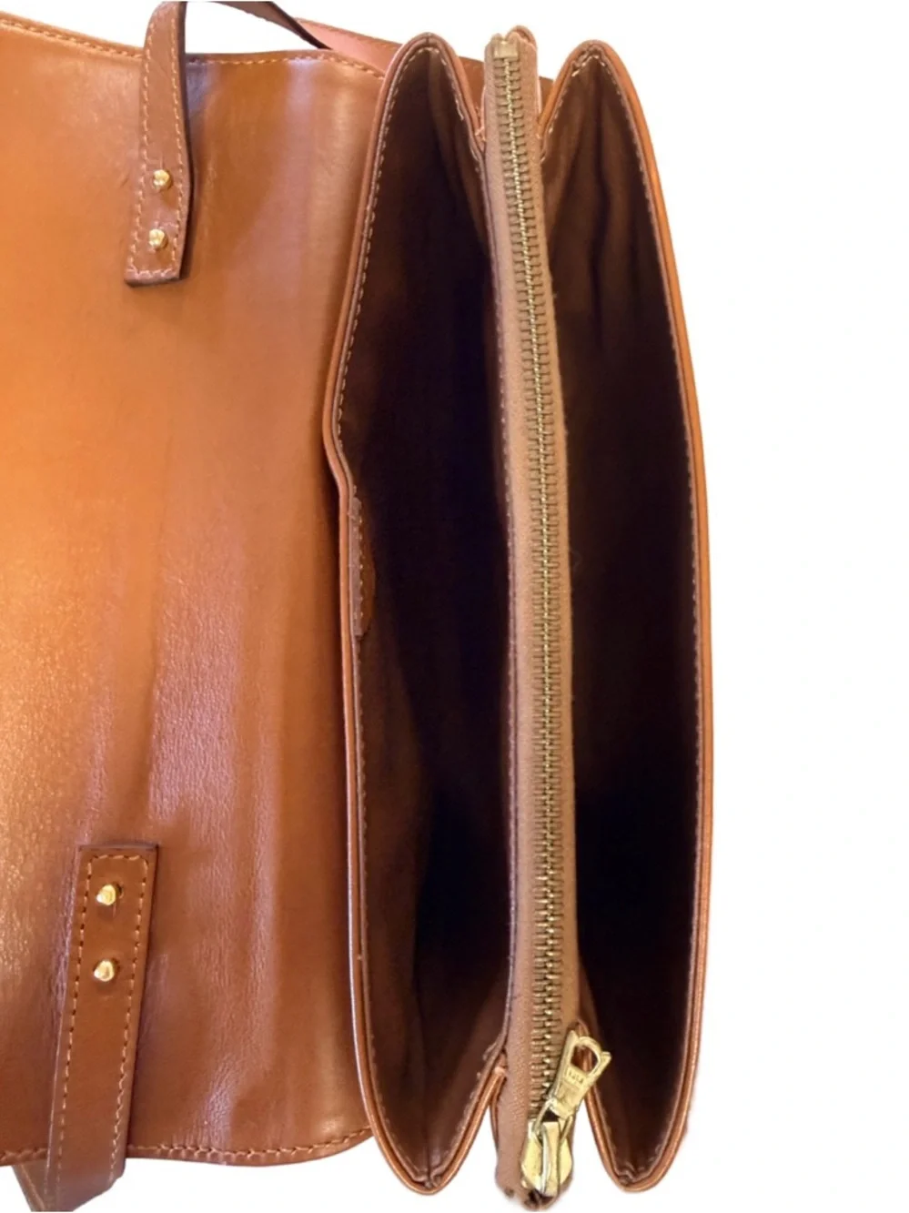 Celine Calfskin Leather Flap Bag with Gold Celine Logo Charm - Picture 8 of 15